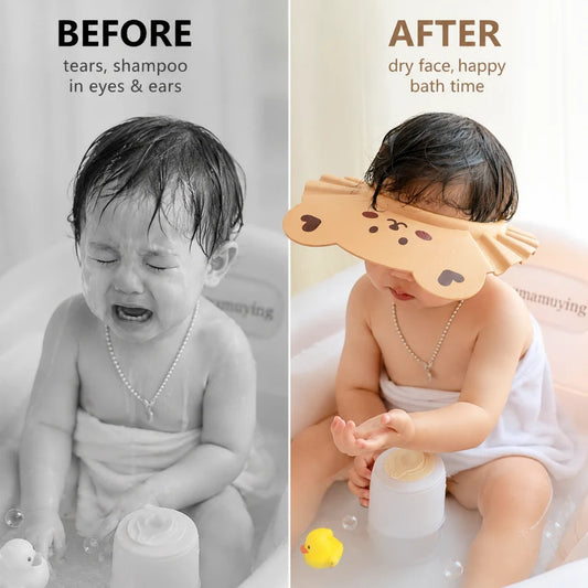 Adjustable Baby Shower Cap with Eye & Ear Protection