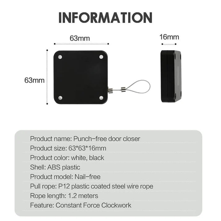 Punch-Free Automatic Door Closer for Home & Office