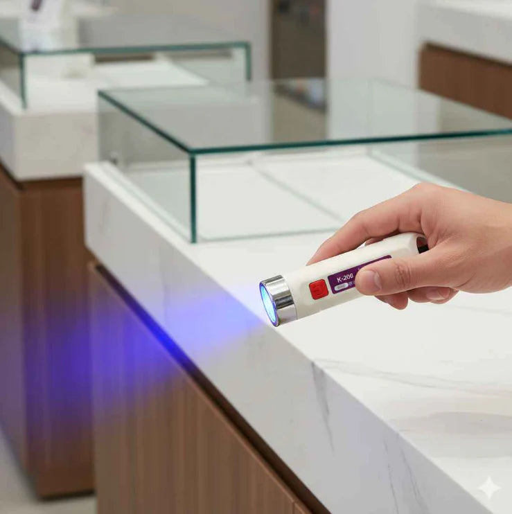 Handheld 365nm UV money detector with rechargeable design