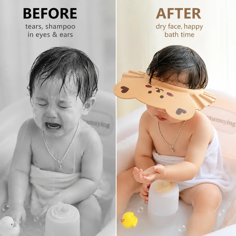 Adjustable Baby Shower Cap with Eye & Ear Protection