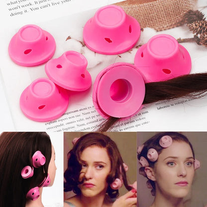 Silicone heatless hair curlers for natural curls