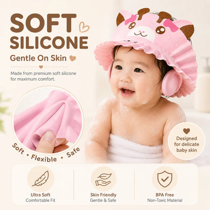 Adjustable Baby Shower Cap with Eye & Ear Protection