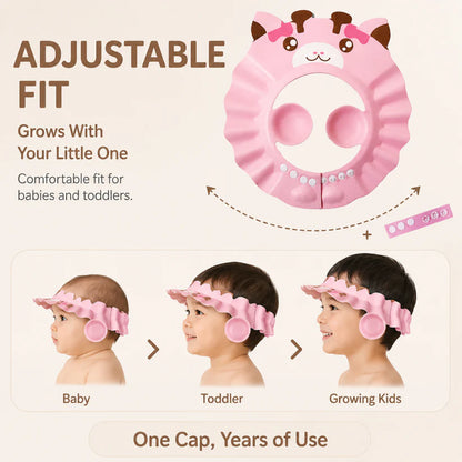 Adjustable Baby Shower Cap with Eye & Ear Protection