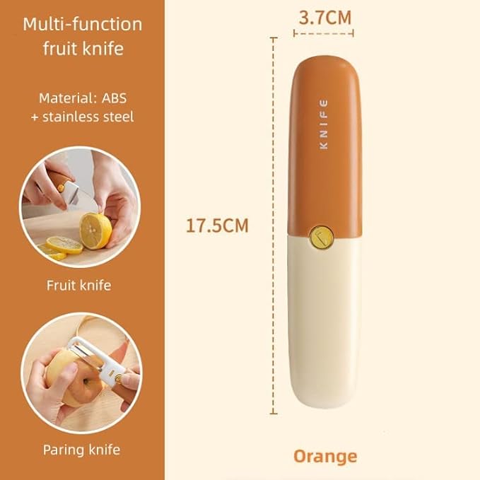2-in-1 Stainless Steel Fruit Knife & Vegetable Peeler – Portable Dual-Ended Kitchen Tool