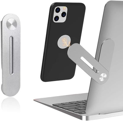 Magnetic Foldable Laptop Side Phone Holder – Adjustable Dual-Screen Mount