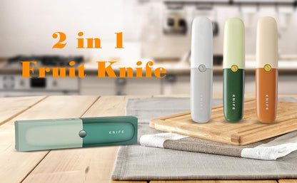 2-in-1 Stainless Steel Fruit Knife & Vegetable Peeler – Portable Dual-Ended Kitchen Tool