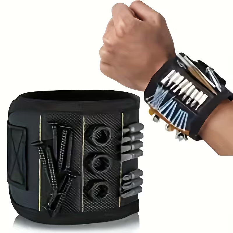 Magnetic Wristband Tool Holder – Adjustable Hands-Free Screw & Nail Holder