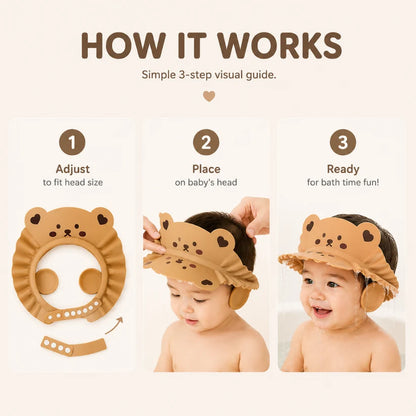 Adjustable Baby Shower Cap with Eye & Ear Protection