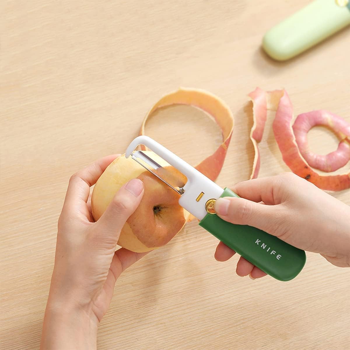 2-in-1 Stainless Steel Fruit Knife & Vegetable Peeler – Portable Dual-Ended Kitchen Tool