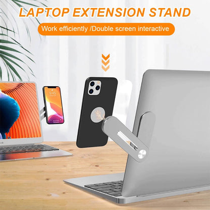 Magnetic Foldable Laptop Side Phone Holder – Adjustable Dual-Screen Mount