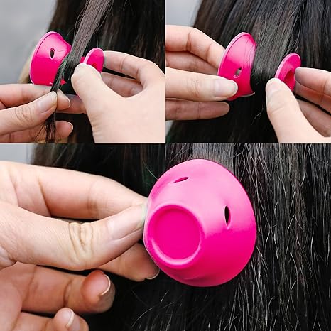 Silicone heatless hair curlers for natural curls