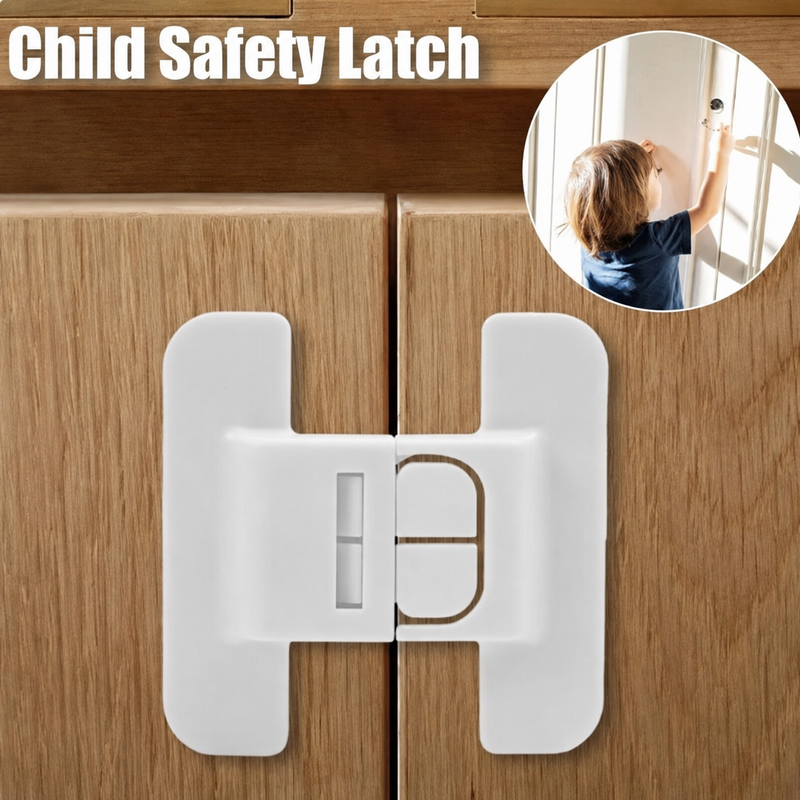 Pack of 2 - Auto-Locking Fridge & Cabinet Safety Lock