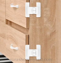 Pack of 2 - Auto-Locking Fridge & Cabinet Safety Lock