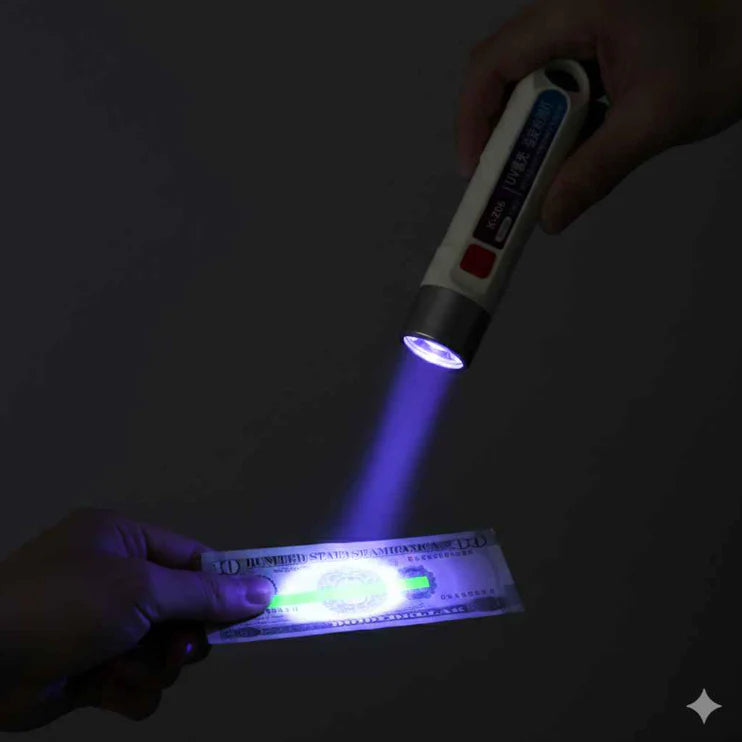 Handheld 365nm UV money detector with rechargeable design