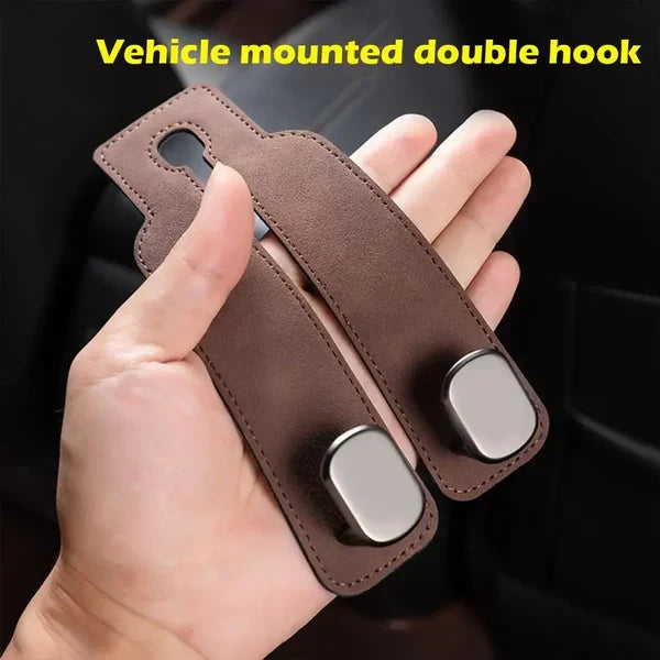 Premium Car Headrest Organizer Leather Hook